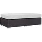 Modway Convene Wicker Rattan Outdoor Patio Rectangle Ottoman in Espresso White