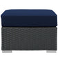 Canvas Navy Sojourn Outdoor Patio Sunbrella Ottoman - No Shipping Charges MDY-EEI-1855-CHC-NAV