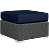 Canvas Navy Sojourn Outdoor Patio Sunbrella Ottoman - No Shipping Charges