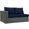 Modway EEI-1858-CHC-NAV Sojourn Wicker Rattan Outdoor Patio Sunbrella Fabric Left-Arm Loveseat in Canvas Navy