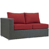 Modway Sojourn Wicker Rattan Outdoor Patio Sunbrella Fabric Left-Arm Loveseat in Canvas Red