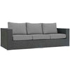 Modway EEI-1860 Sojourn Wicker Rattan Outdoor Patio Sunbrella Fabric Sofa in Canvas Gray