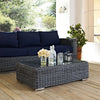 Modway Summon Wicker Rattan Outdoor Patio Coffee Table in Gray