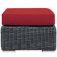 Summon Outdoor Patio Sunbrella? Ottoman - No Shipping Charges MDY-EEI-1869-GRY-RED