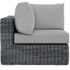 Modway Summon Wicker Rattan Outdoor Patio Sunbrella Corner Sofa in Canvas Gray MDY-EEI-1870-GRY-GRY