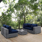 Modway Summon 5-pc Outdoor Patio Sectional Set With Sunbrella Cushions in Canvas Navy MDY-EEI-1896-GRY-NAV-SET