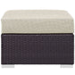 Beige Convene Outdoor Patio Fabric Square Ottoman - No Shipping Charges MDY-EEI-1911-EXP-BEI