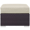 Beige Convene Outdoor Patio Fabric Square Ottoman - No Shipping Charges MDY-EEI-1911-EXP-BEI