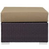 Mocha Convene Outdoor Patio Fabric Square Ottoman - No Shipping Charges MDY-EEI-1911-EXP-MOC