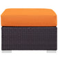 Orange Convene Outdoor Patio Fabric Square Ottoman - No Shipping Charges MDY-EEI-1911-EXP-ORA