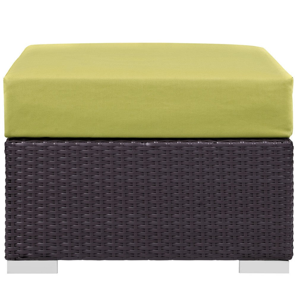 Peridot Convene Outdoor Patio Fabric Square Ottoman - No Shipping Charges MDY-EEI-1911-EXP-PER