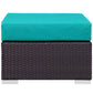 Turquoise Convene Outdoor Patio Fabric Square Ottoman - No Shipping Charges MDY-EEI-1911-EXP-TRQ