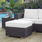 Modway Convene Wicker Rattan Outdoor Patio Square Ottoman in Espresso White