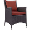 Modway Convene Wicker Rattan Outdoor Patio Dining Armchair with Cushion in Espresso Curant