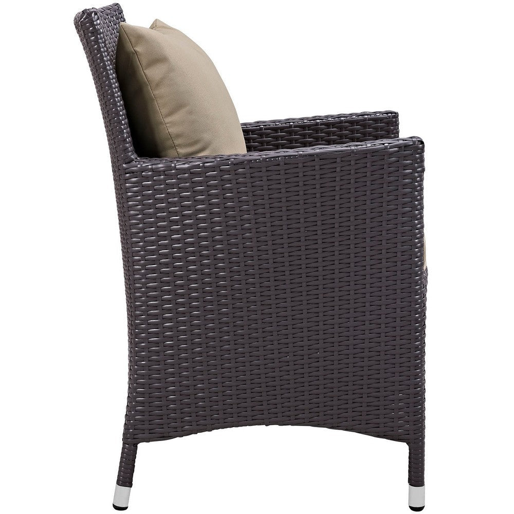 Mocha Convene Dining Outdoor Patio Armchair - No Shipping Charges MDY-EEI-1913-EXP-MOC