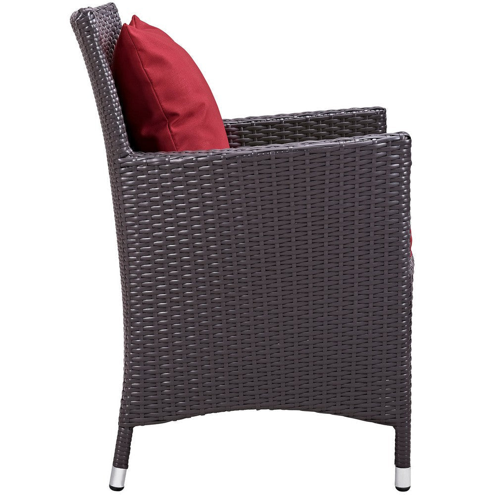 Red Convene Dining Outdoor Patio Armchair - No Shipping Charges MDY-EEI-1913-EXP-RED