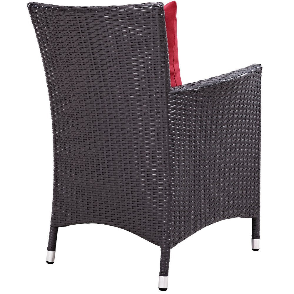 Red Convene Dining Outdoor Patio Armchair - No Shipping Charges MDY-EEI-1913-EXP-RED