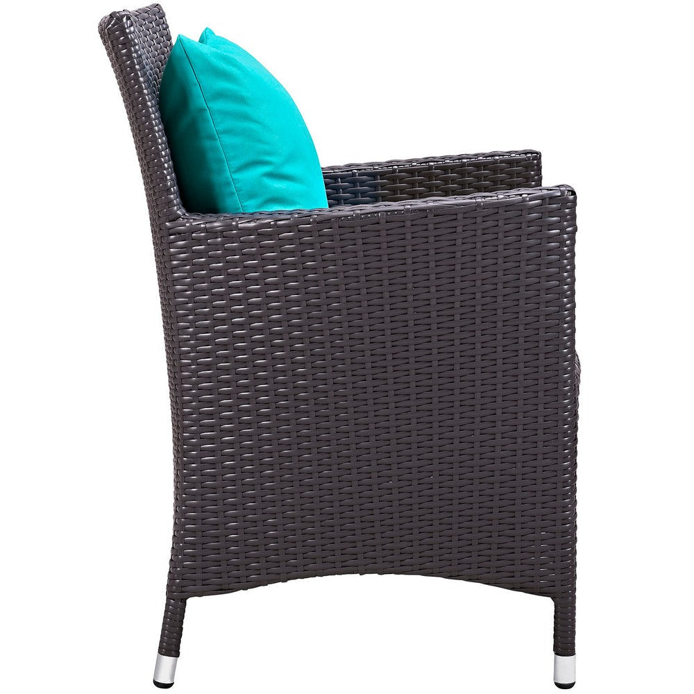 Turquoise Convene Dining Outdoor Patio Armchair - No Shipping Charges MDY-EEI-1913-EXP-TRQ