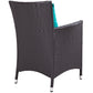 Turquoise Convene Dining Outdoor Patio Armchair - No Shipping Charges MDY-EEI-1913-EXP-TRQ