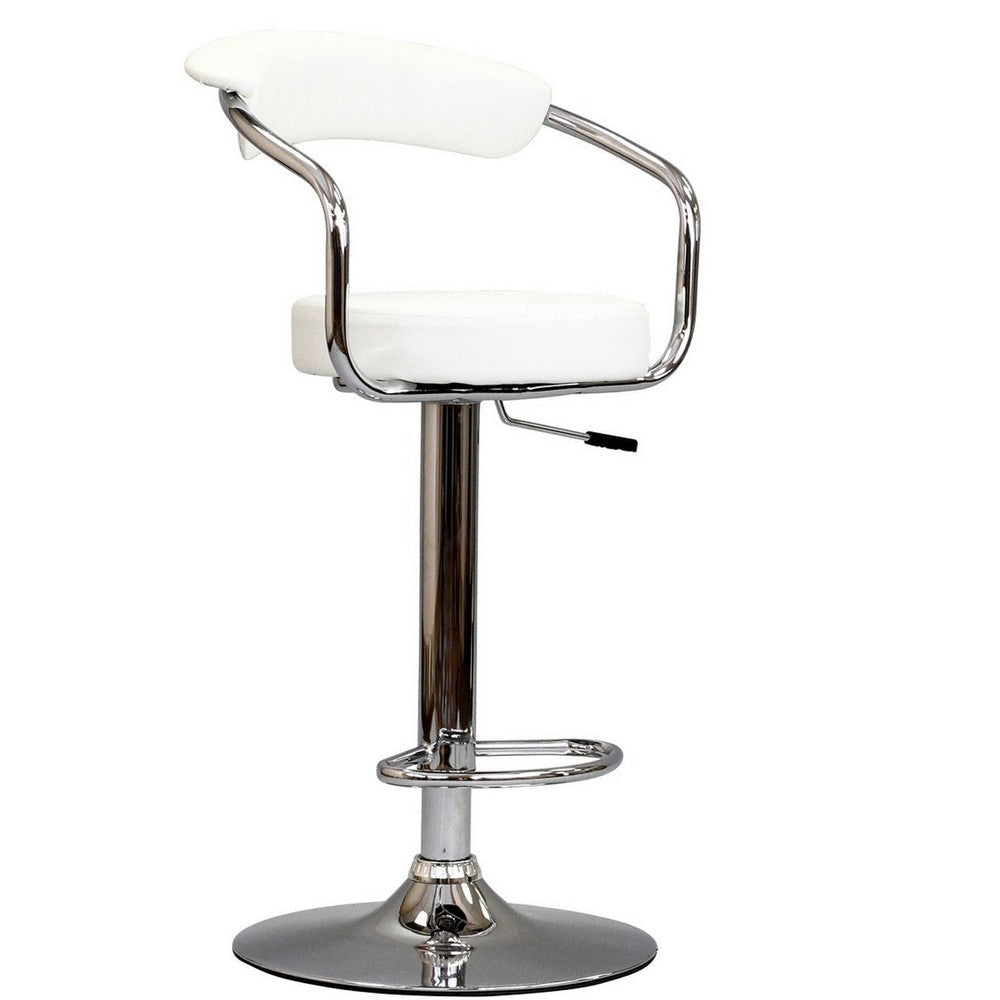 Modway Diner Adjustable Swivel Bar Stool in White