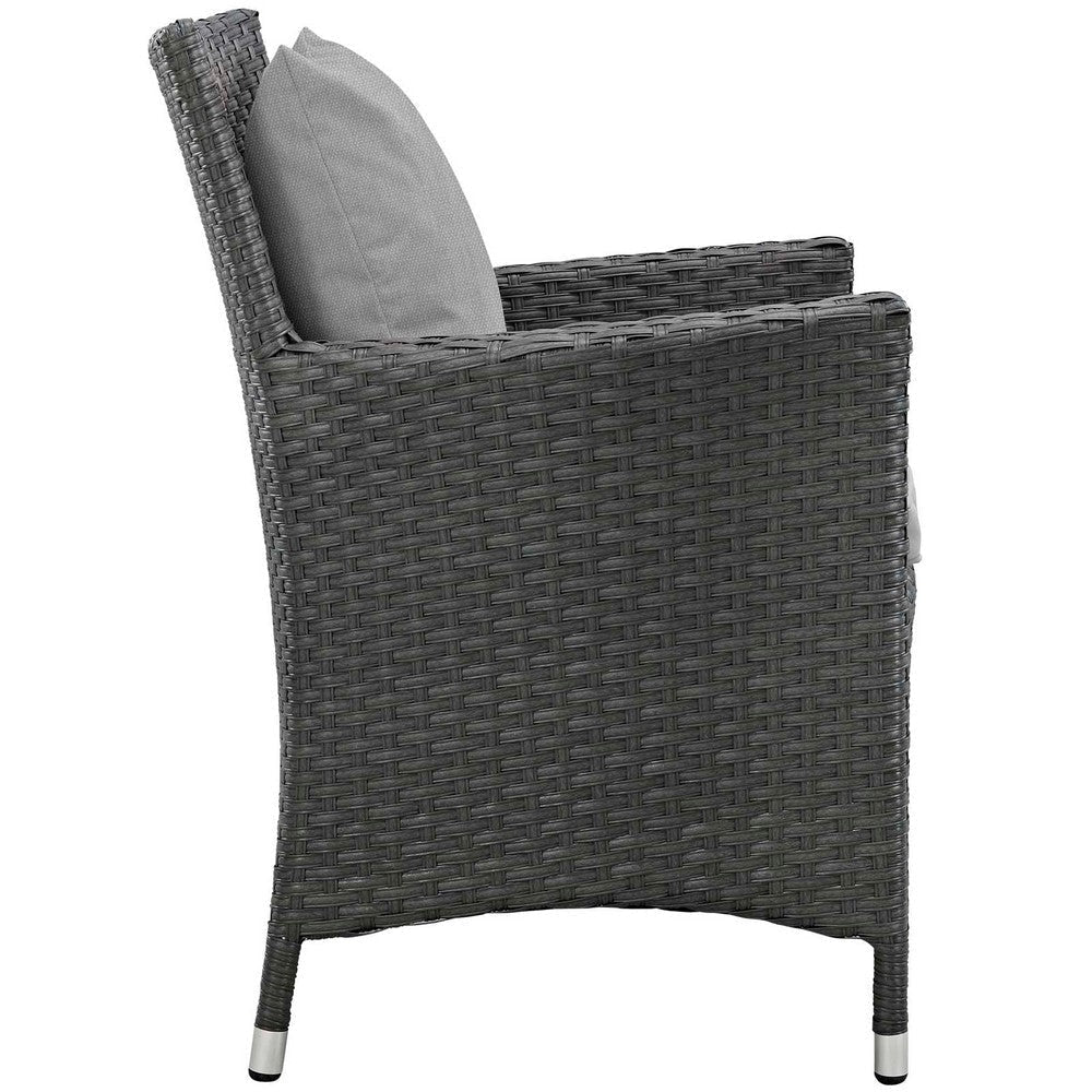 Sojourn Dining Outdoor Patio Sunbrella? Armchair - No Shipping Charges MDY-EEI-1924-CHC-GRY