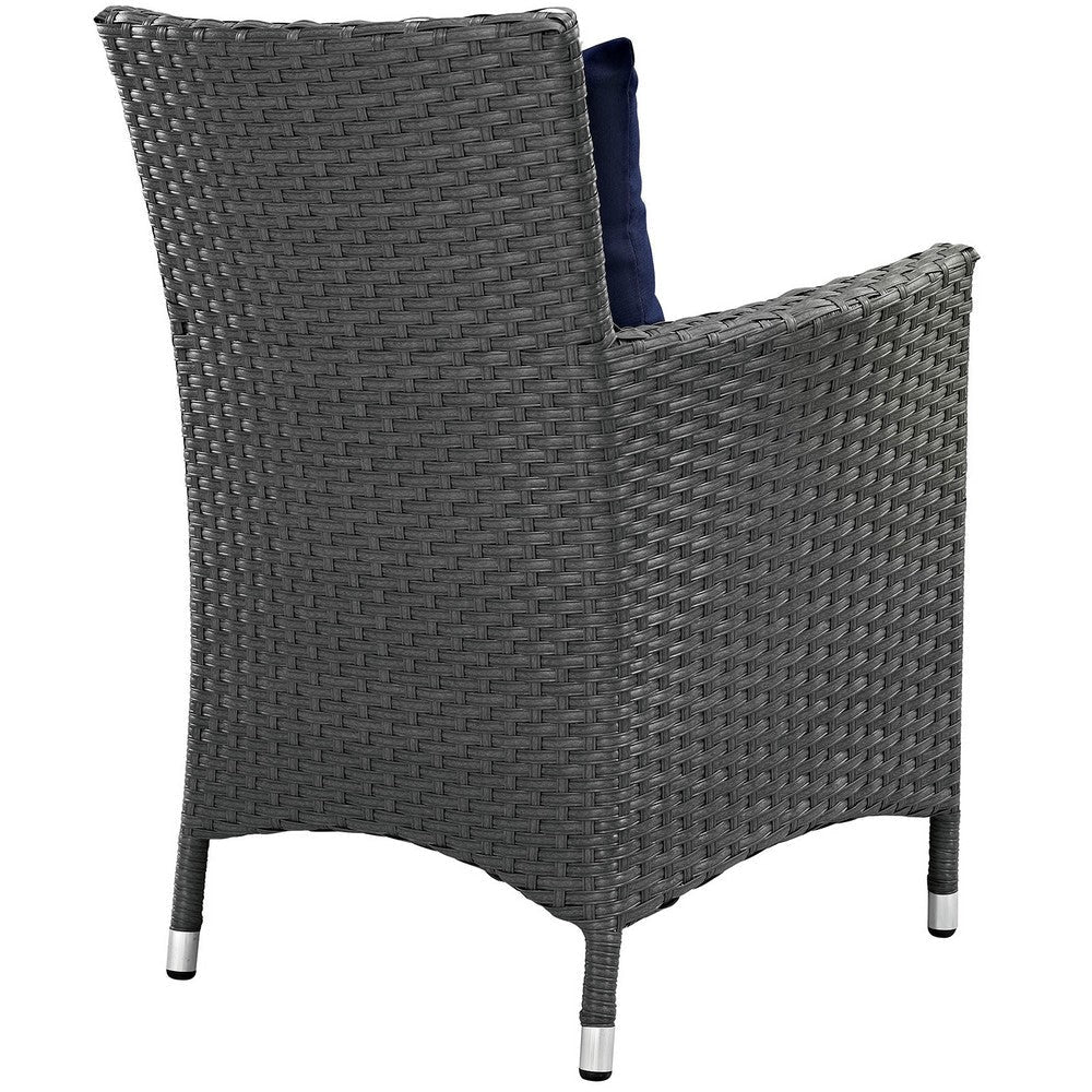 Canvas Navy Sojourn Dining Outdoor Patio Sunbrella Armchair - No Shipping Charges MDY-EEI-1924-CHC-NAV