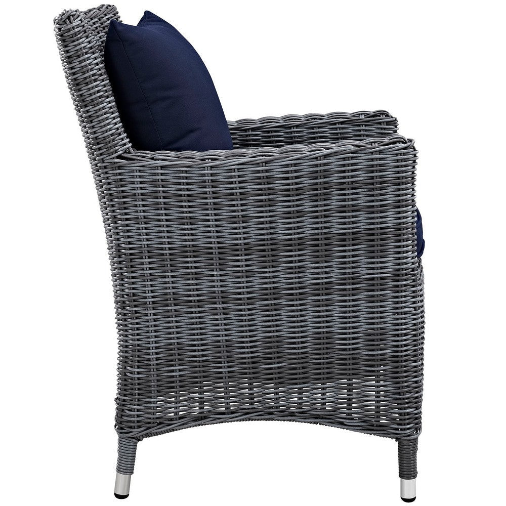 Canvas Navy Summon Dining Outdoor Patio Sunbrella Armchair - No Shipping Charges MDY-EEI-1935-GRY-NAV