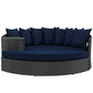 Modway Sojourn Wicker Rattan Outdoor Patio Sunbrella Fabric Daybed in Canvas Navy MDY-EEI-1982-CHC-NAV