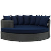 Modway Sojourn Wicker Rattan Outdoor Patio Sunbrella Fabric Daybed in Canvas Navy MDY-EEI-1982-CHC-NAV