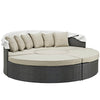 Modway Sojourn Outdoor Patio Sunbrella Sectional Daybed with Canopy in Antique Canvas Beige MDY-EEI-1986-CHC-BEI-SET