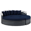 Modway Summon Outdoor Patio Daybed with Canopy and Sunbrella Cushions in Canvas Navy MDY-EEI-1997-GRY-NAV-SET