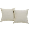 Modway Convene Outdoor Patio All-Weather Pillow in Beige - Set of 2