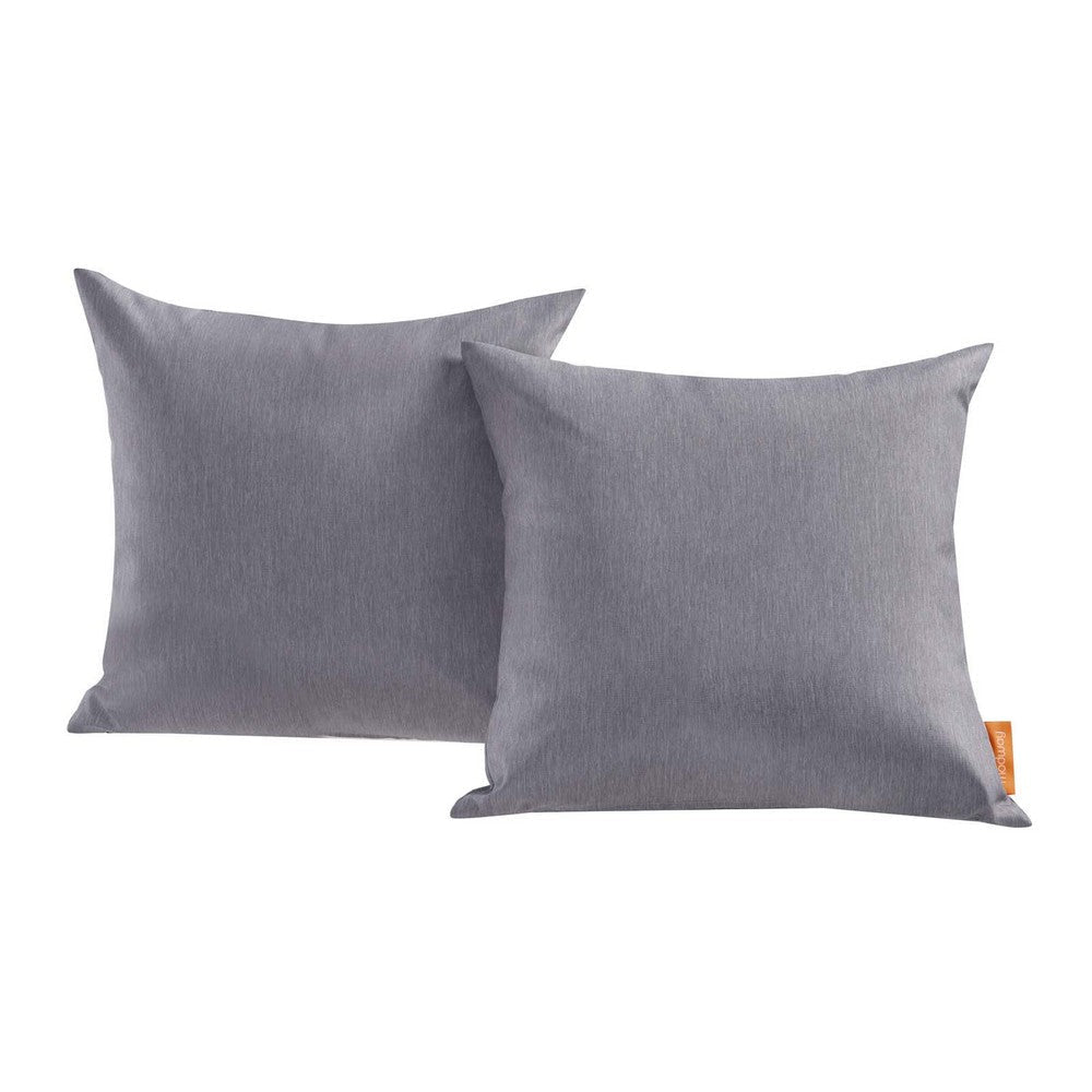 Modway Convene Outdoor Patio All-Weather Pillow in Gray - Set of 2