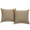 Modway Convene Outdoor Patio All-Weather Pillow in Mocha - Set of 2