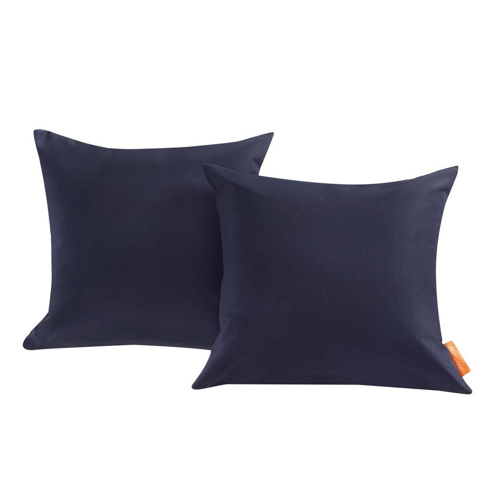 Modway Convene Outdoor Patio All-Weather Pillow in Navy - Set of 2