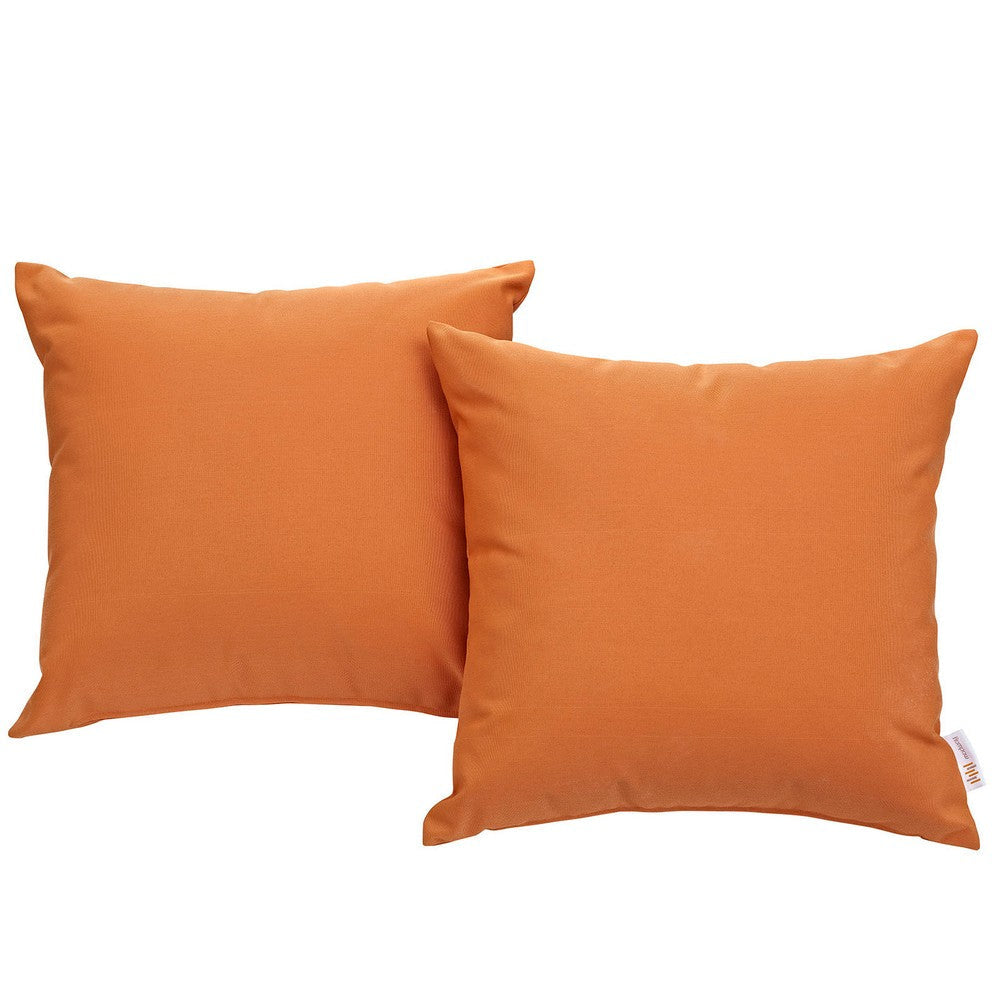 Modway Convene Outdoor Patio All-Weather Pillow in Orange - Set of 2