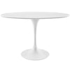 Modway Lippa 48" Mid-Century Modern Dining Table with Oval Top and Pedestal Base in White