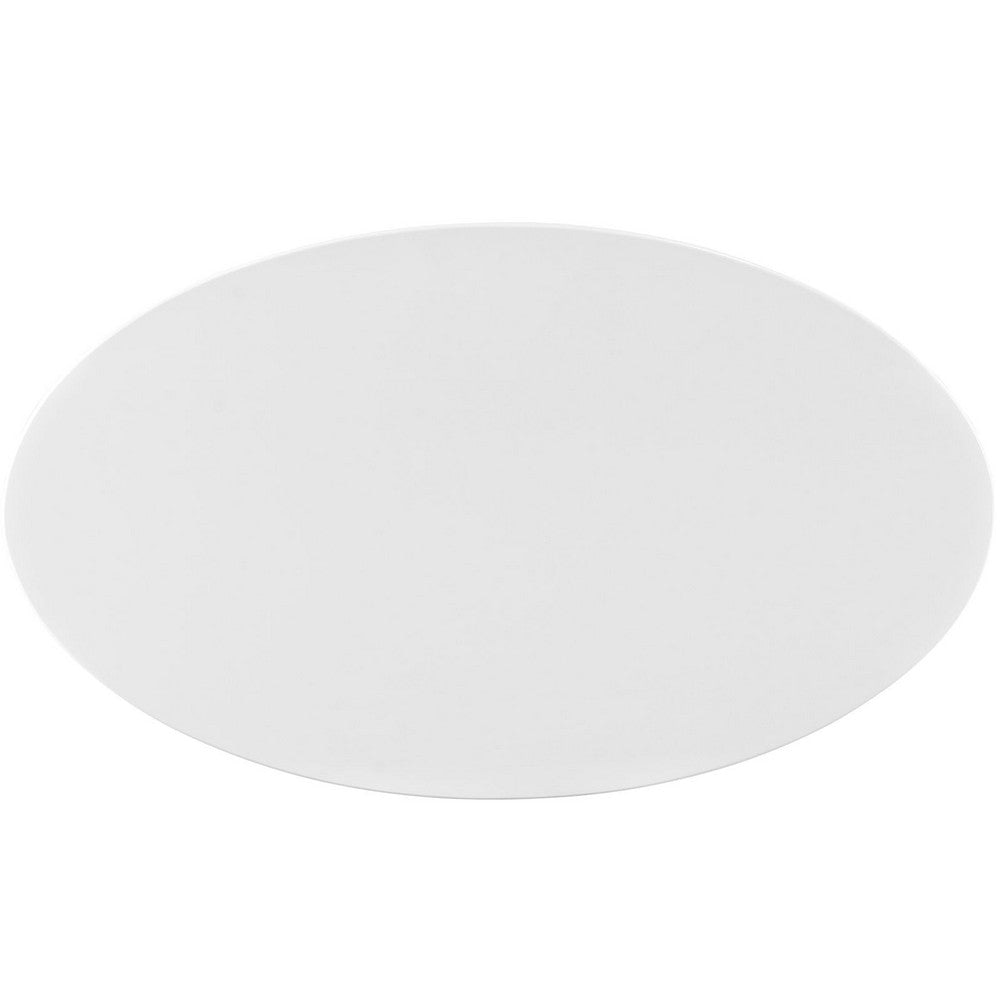 Modway Lippa Mid-Century Modern 48’’ Oval Coffee Table in White MDY-EEI-2018-WHI