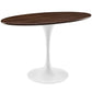 Modway Lippa 48’’ Mid-Century Modern Dining Table with Oval Top in Walnut MDY-EEI-2019-WAL