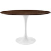 Modway Lippa 48" Mid-Century Modern Dining Table with Oval Top in Walnut