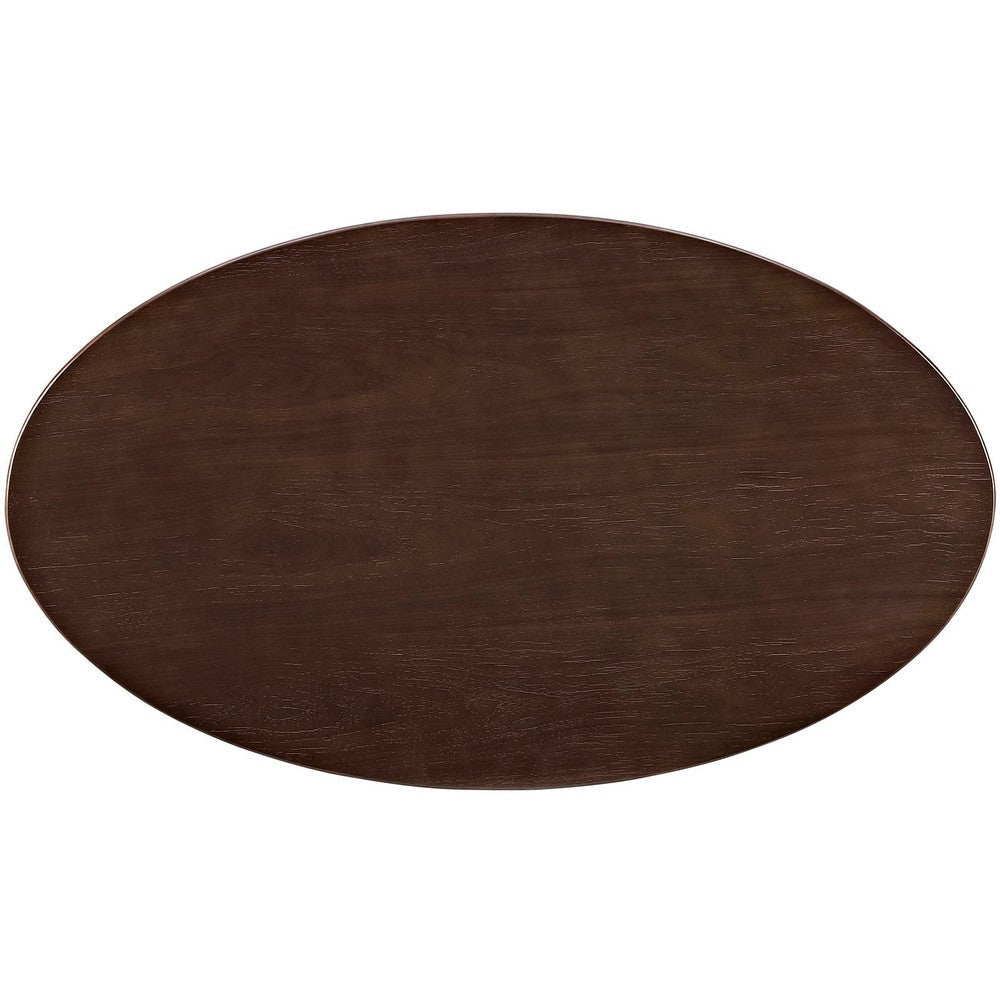 Walnut Lippa 48’’ Oval-Shaped Walnut Coffee Table MDY-EEI-2020-WAL