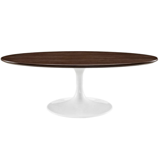 Walnut Lippa 48" Oval-Shaped Walnut Coffee Table