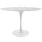 White Lippa 48" Oval-Shaped Artificial Marble Dining Table - No Shipping Charges