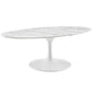 White Lippa 48’’ Oval-Shaped Artificial Marble Coffee Table MDY-EEI-2022-WHI