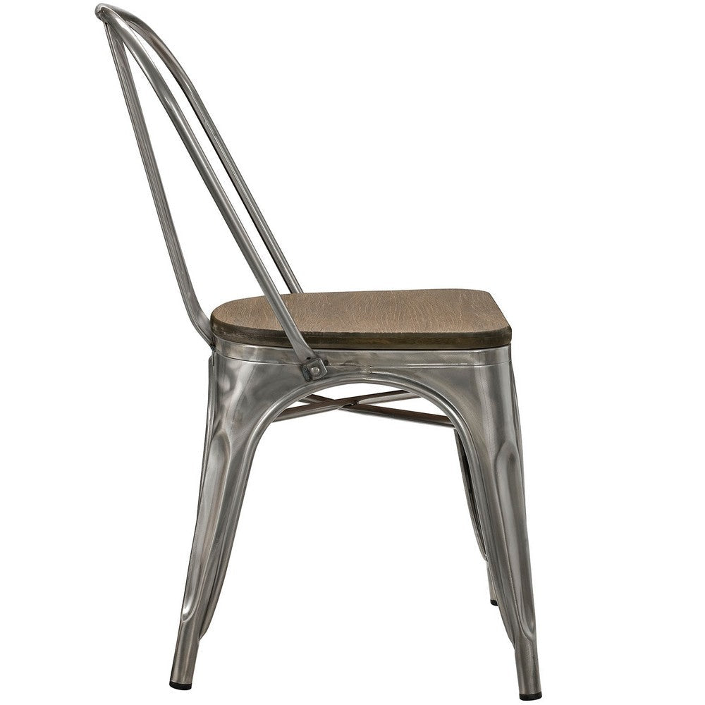 Gun Metal Promenade Bamboo Side Chair - No Shipping Charges MDY-EEI-2028-GME