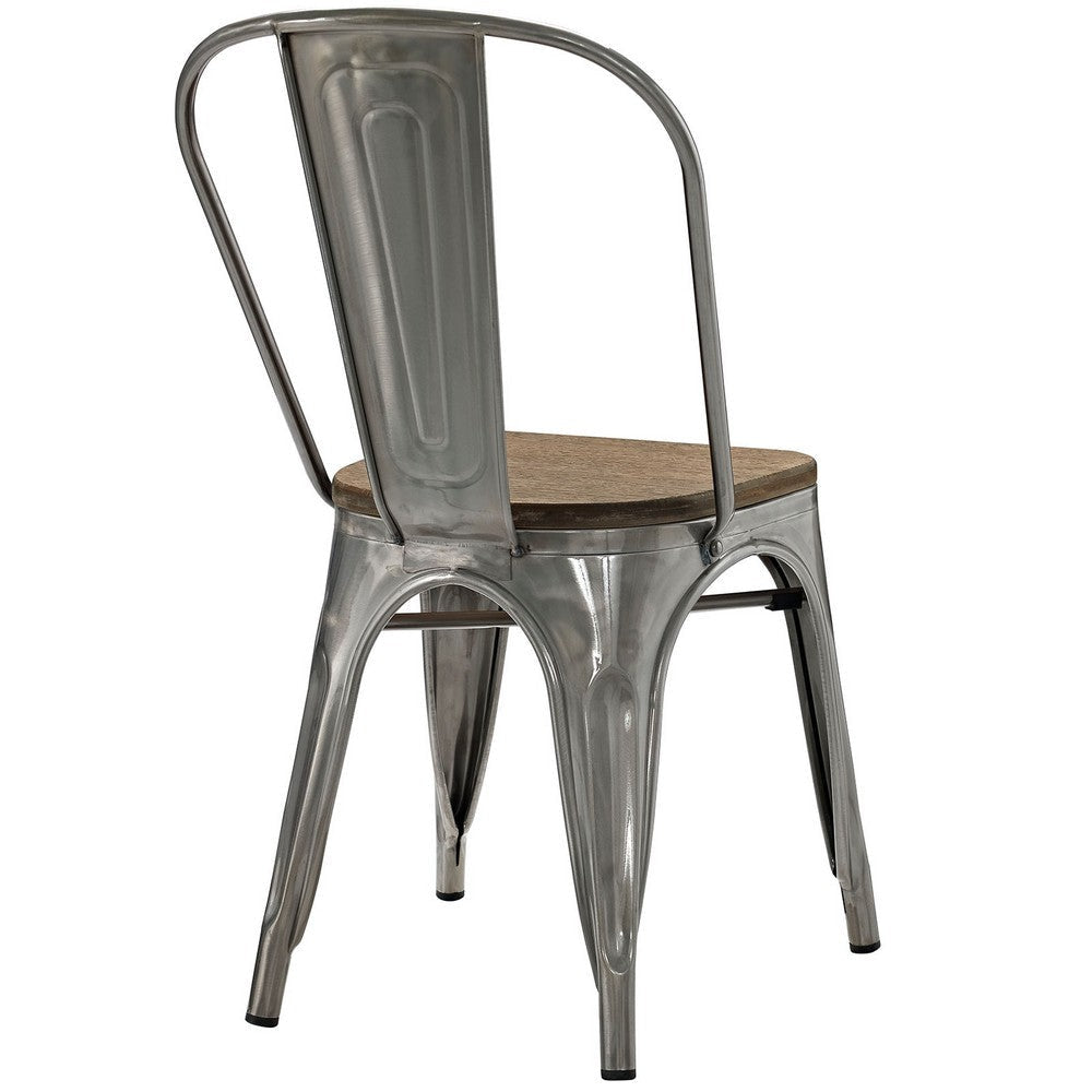 Gun Metal Promenade Bamboo Side Chair - No Shipping Charges MDY-EEI-2028-GME