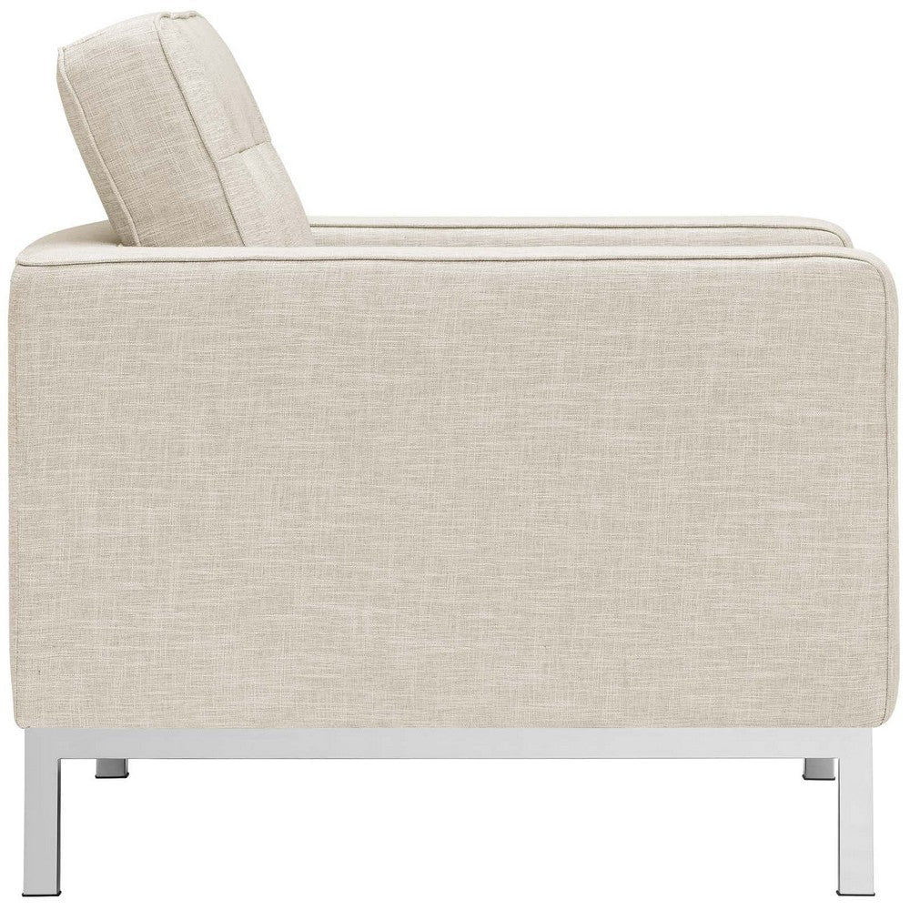 Loft Upholstered Fabric Armchair Beige - No Shipping Charges MDY-EEI-2050-BEI