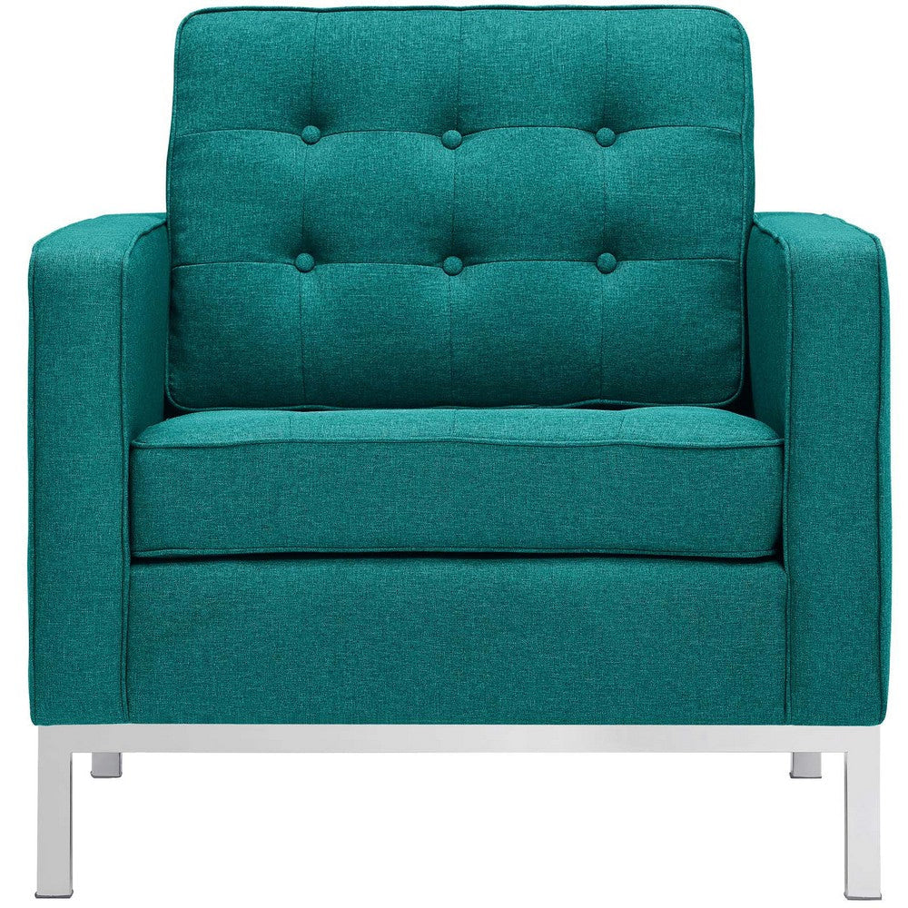 Loft Upholstered Fabric Armchair Teal - No Shipping Charges MDY-EEI-2050-TEA