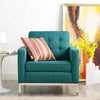 Modway Loft Upholstered Fabric Mid-Century Modern Accent Arm Lounge Chair in Teal