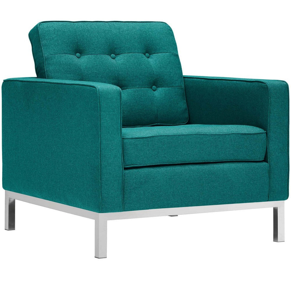 Loft Upholstered Fabric Armchair, Teal - No Shipping Charges